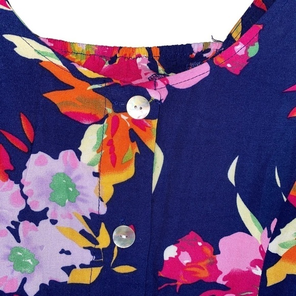 Vintage 90s BFA Classics Maxi Length Full Button Front Floral Print Tank Dress - Picture 6 of 7